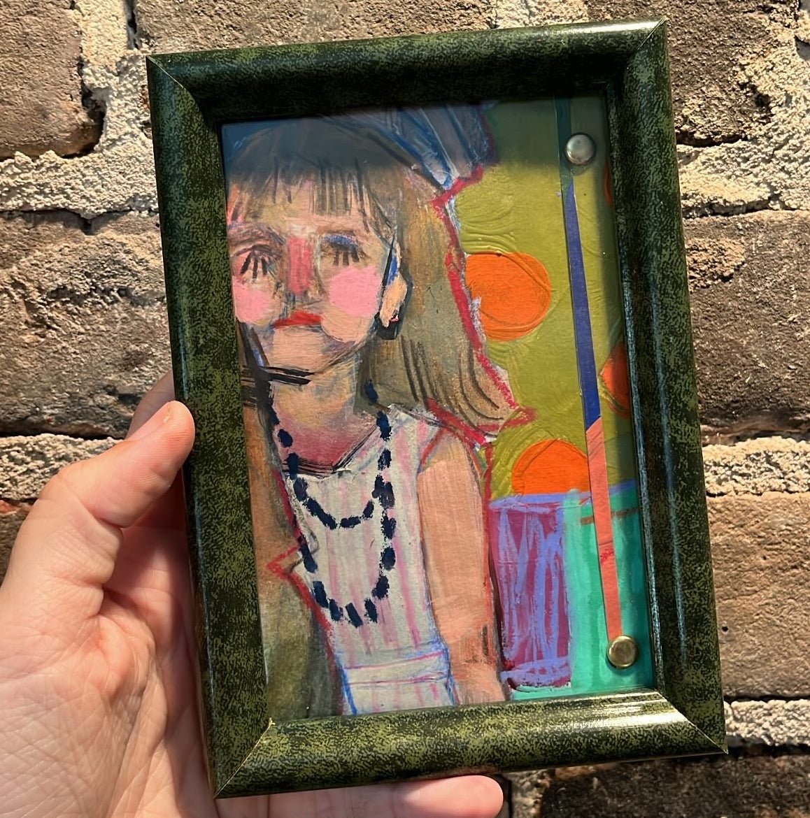 Framed Pearls & Polka girl