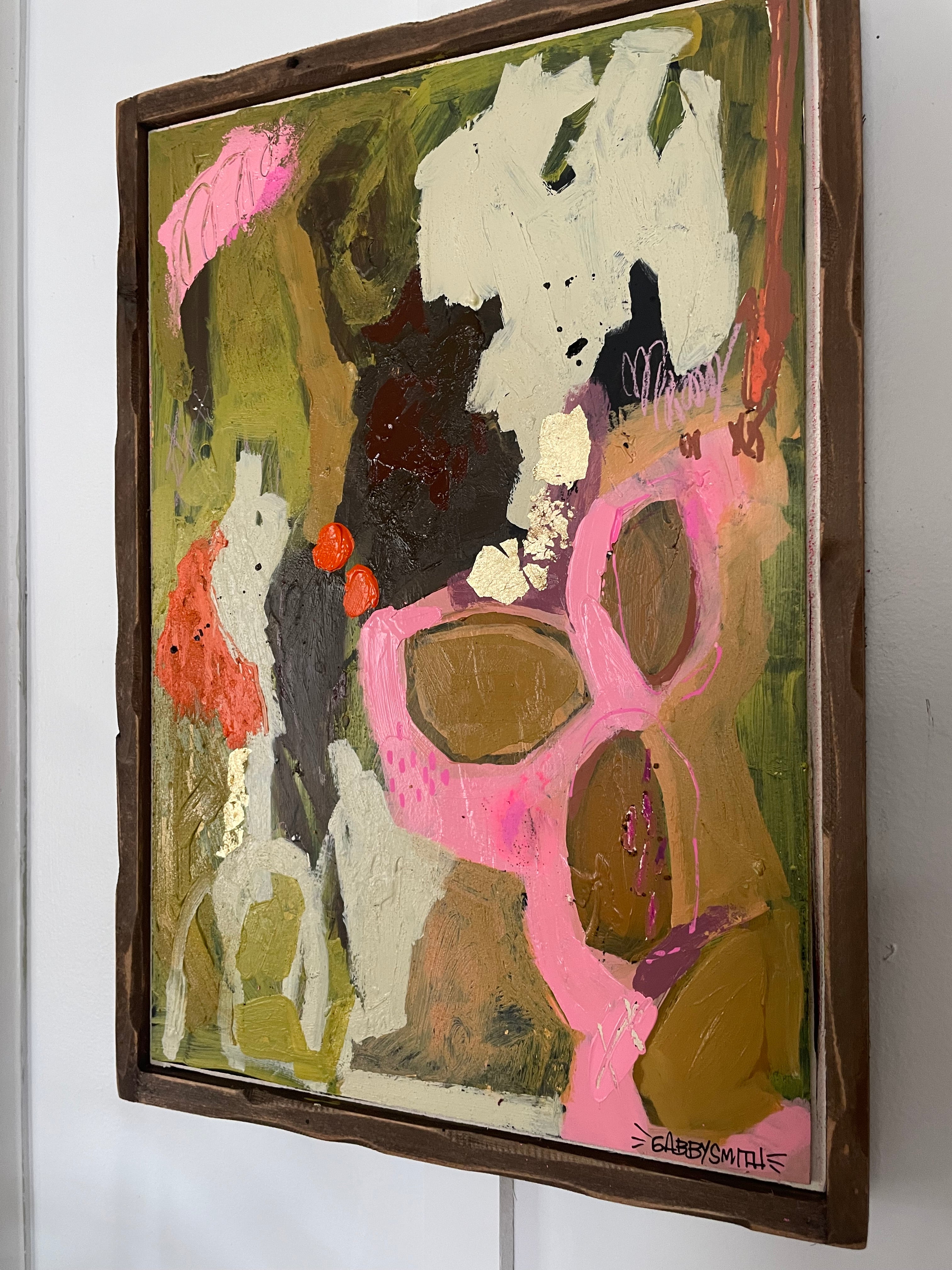 "Evergreen" Framed Abstract