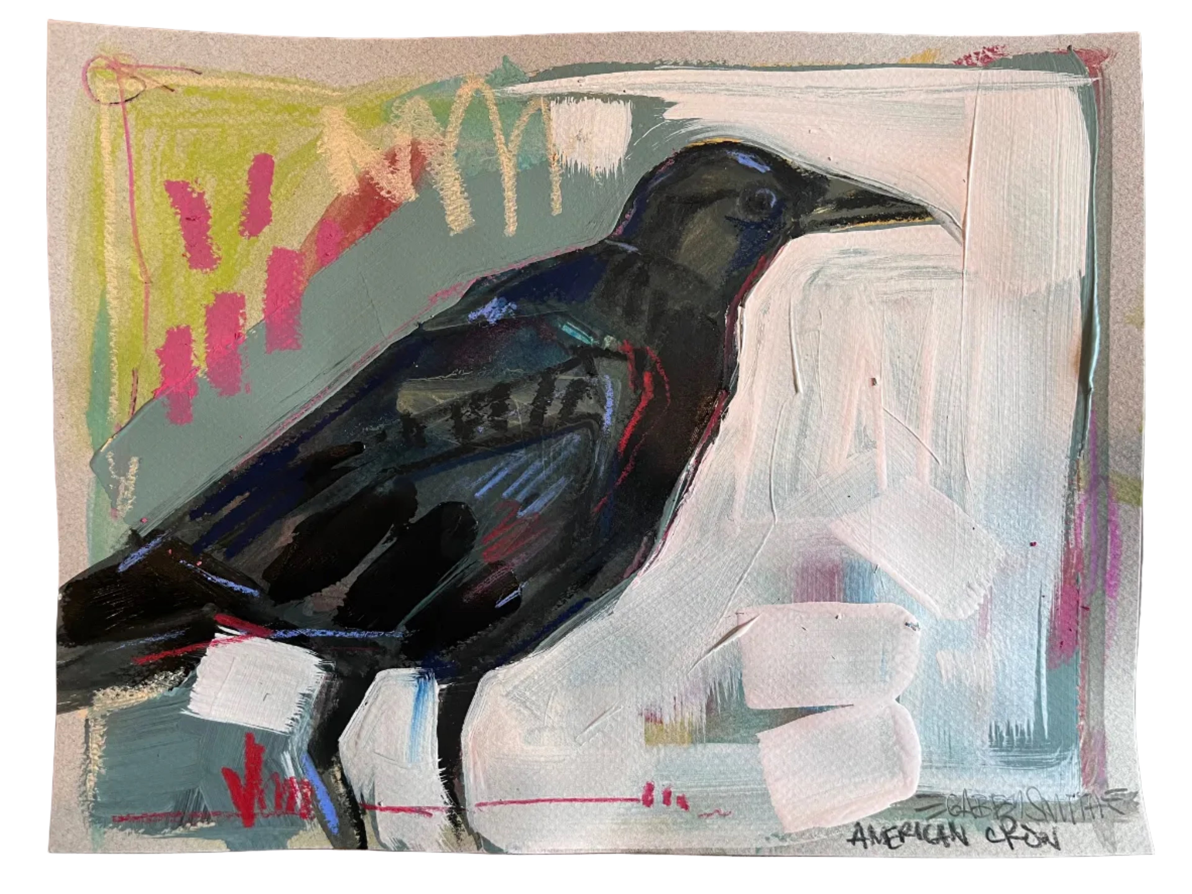 American Crow on paper - Unframed
